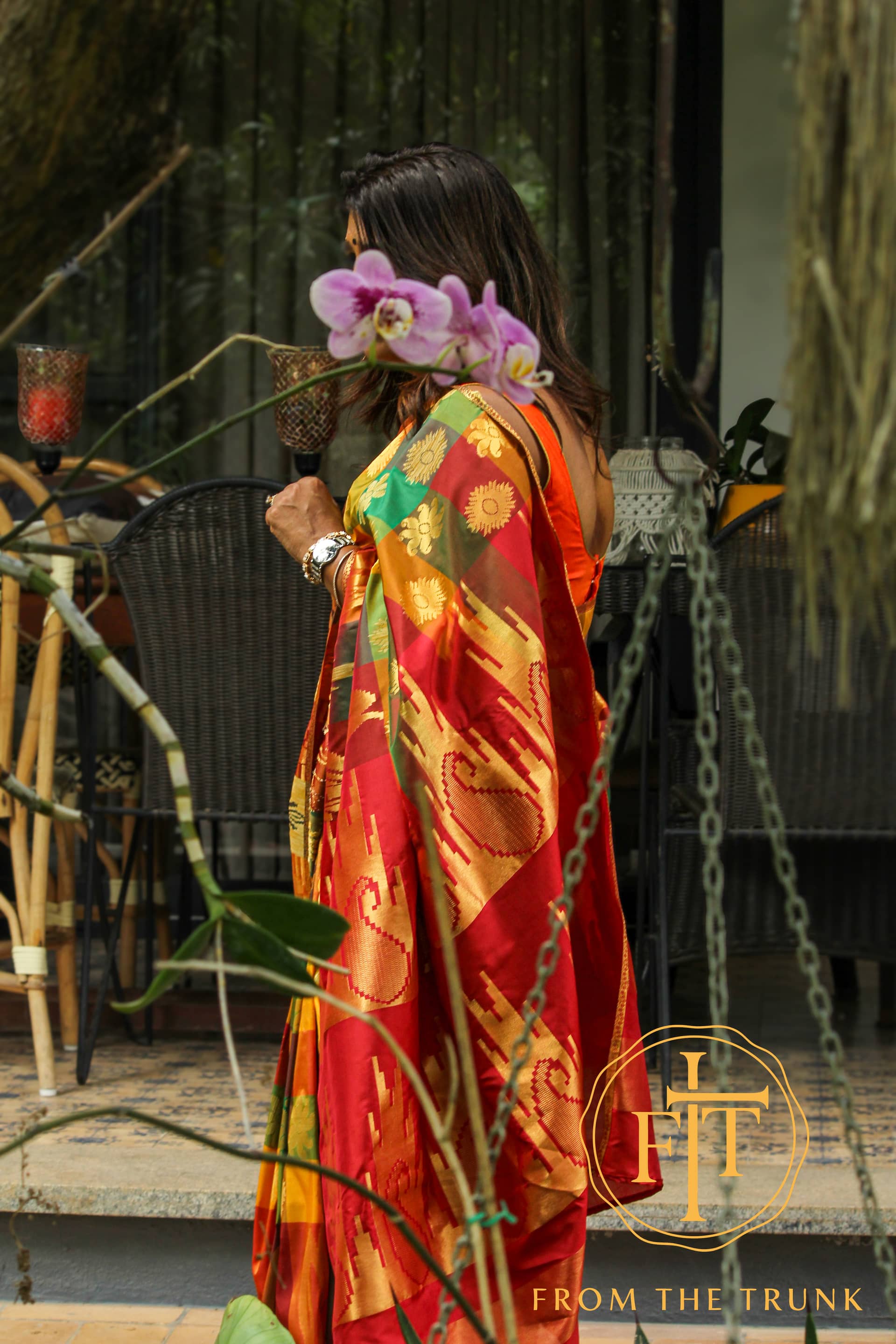 Colorful Vintage Kanjeevaram, pre-loved Kanjeevaram saree from From the Trunk