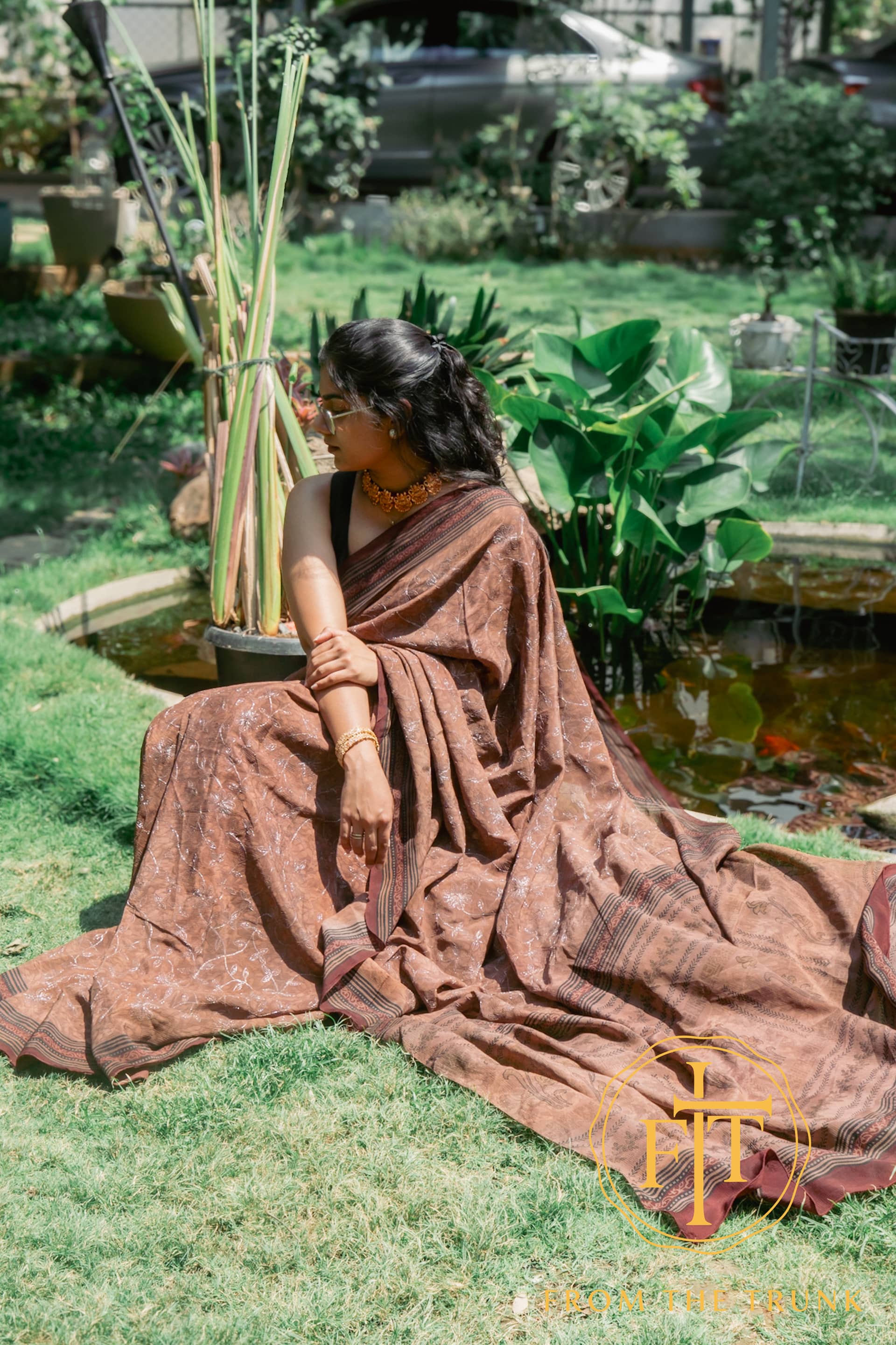 Brown Kapi Cotton, pre-loved Cotton saree from From the Trunk