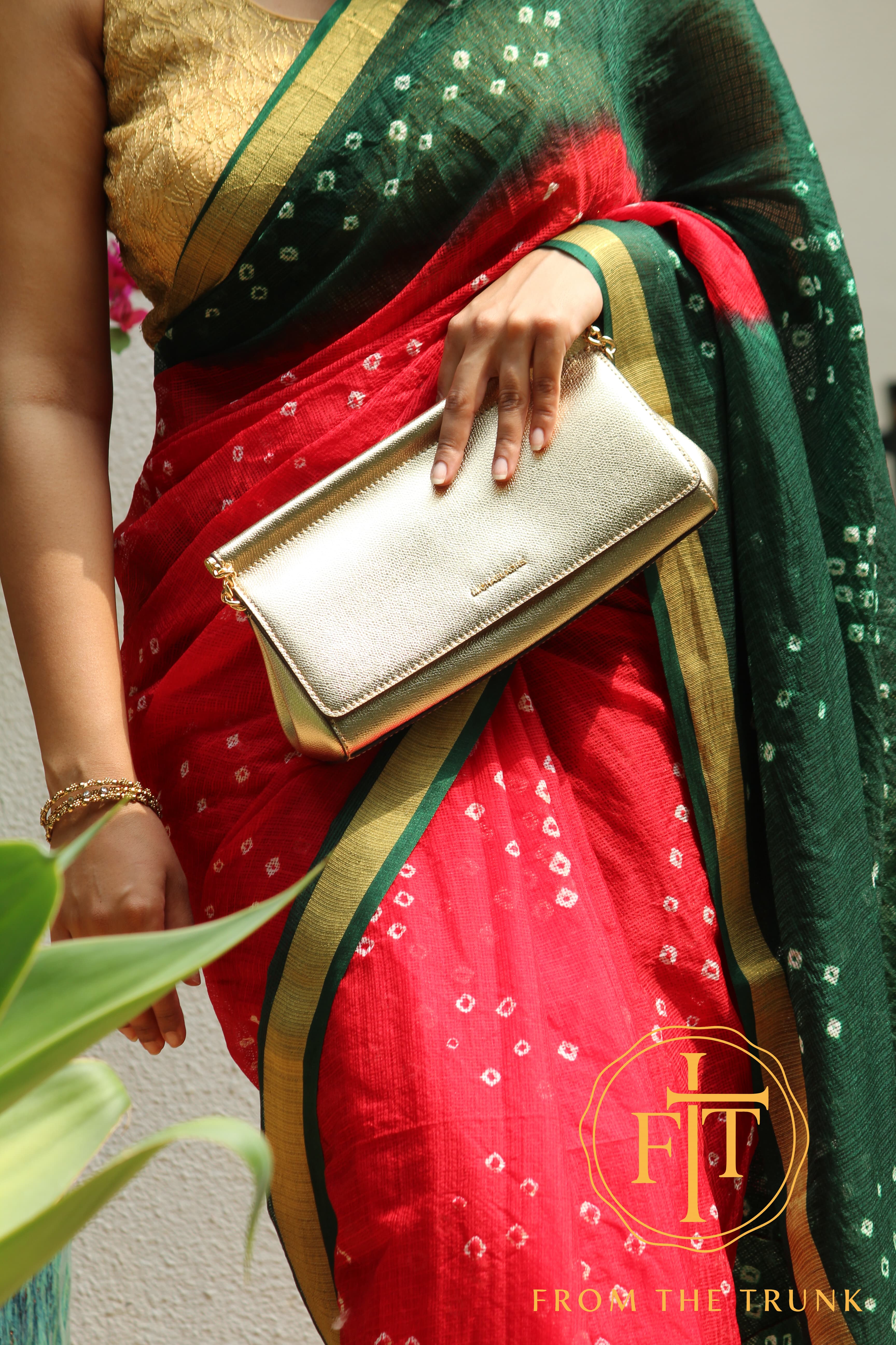 Kempu Pachai & Bandhani