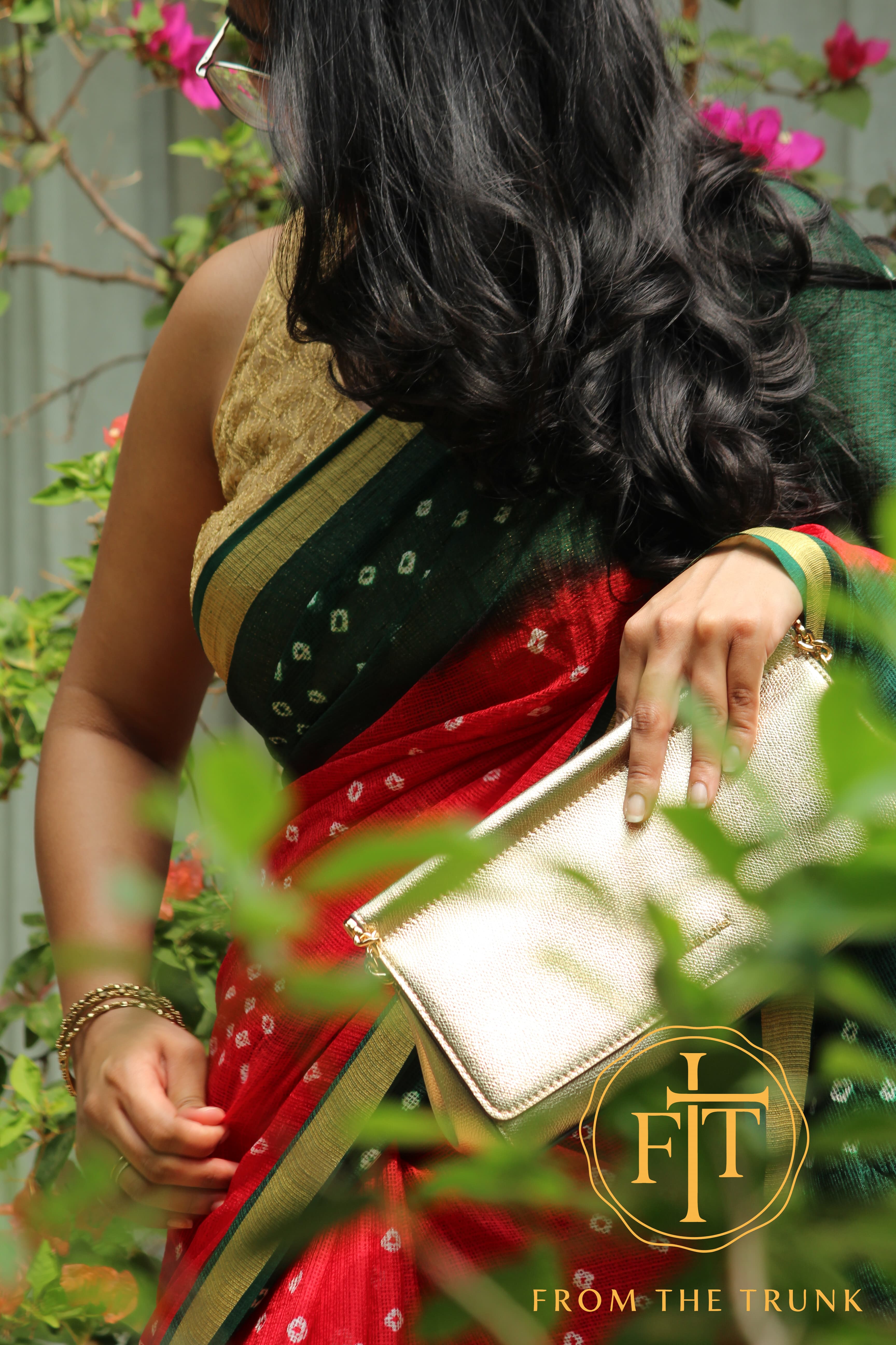 Kempu Pachai & Bandhani