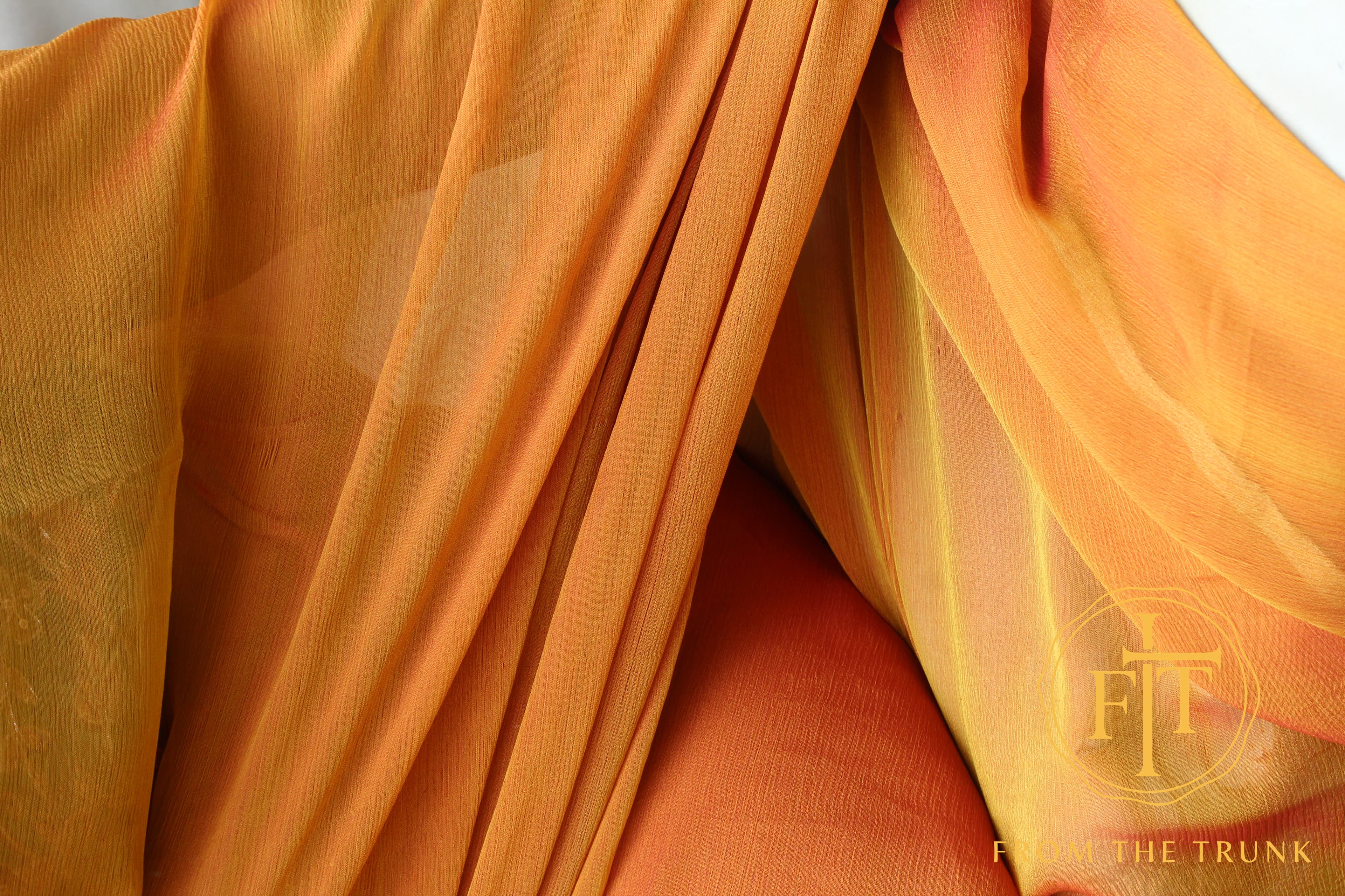 Kesari Sunset Chiffon Saree