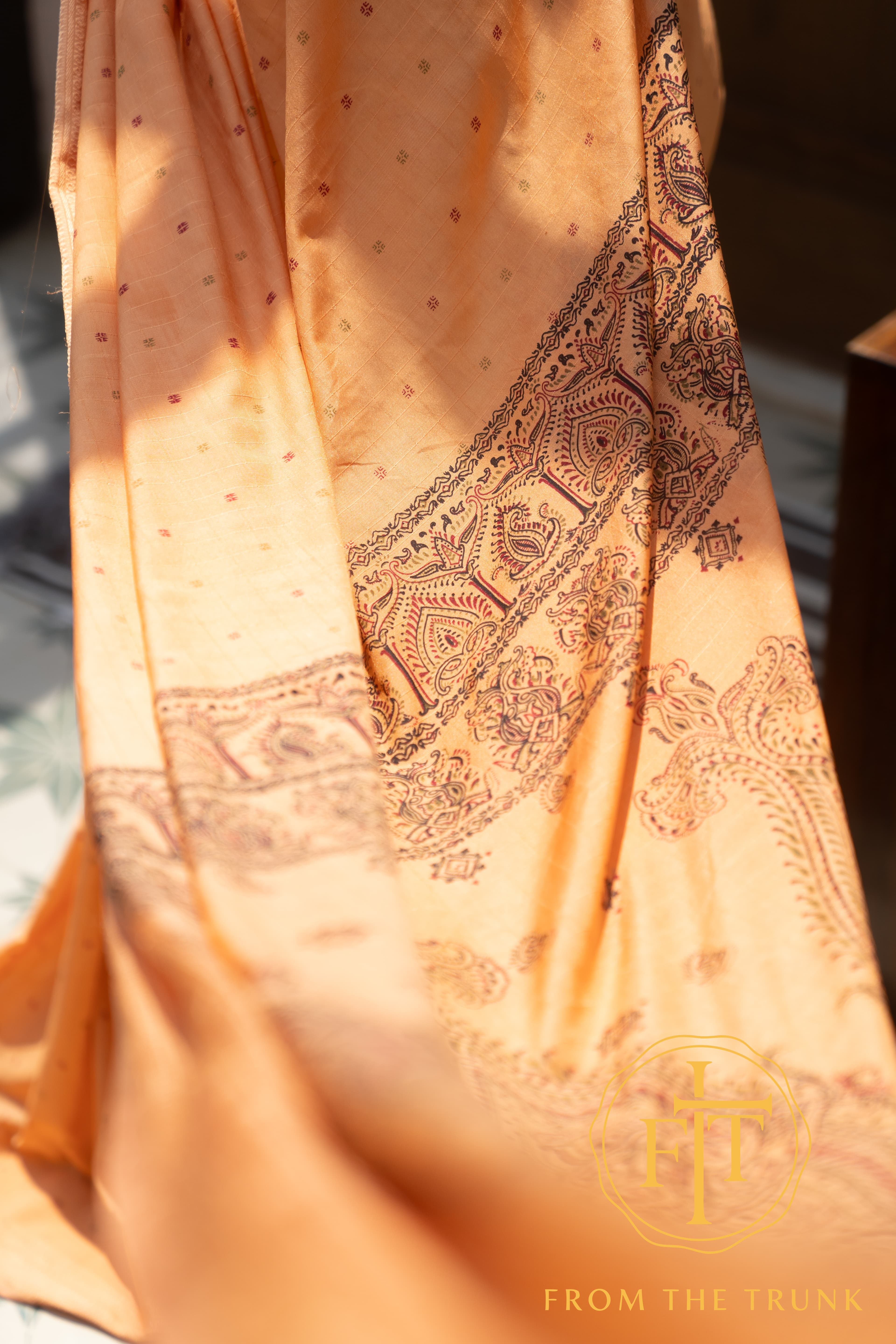 Midnight Kesari Cotton Drape