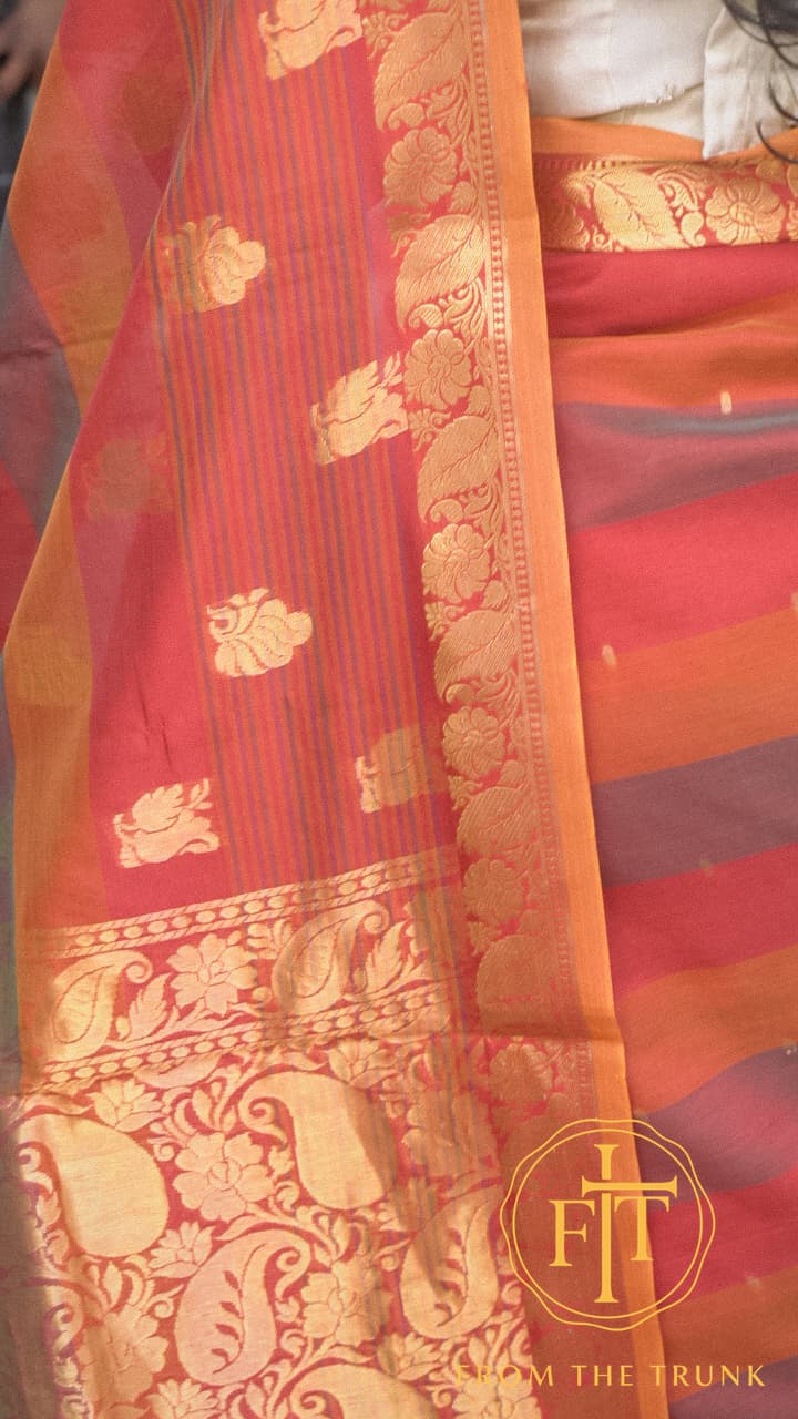 Autumn Ember Golden Leaf Cotton