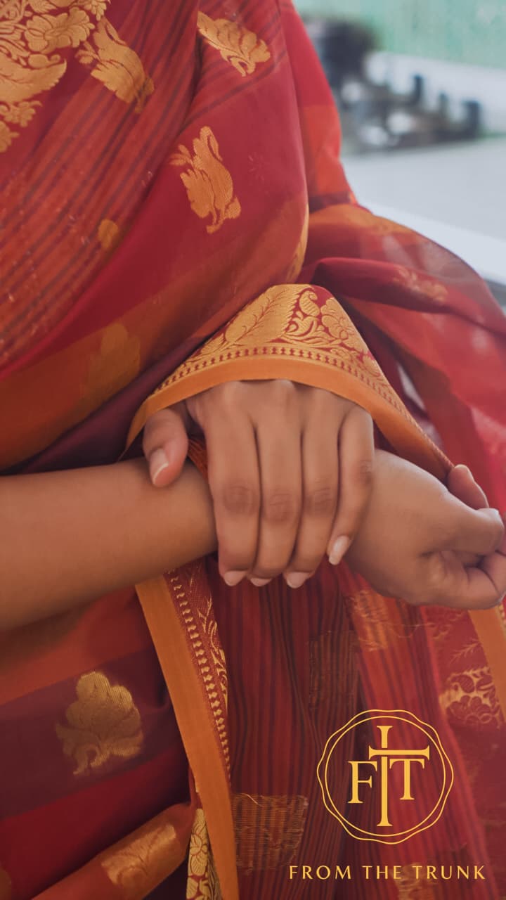 Autumn Ember Golden Leaf Cotton