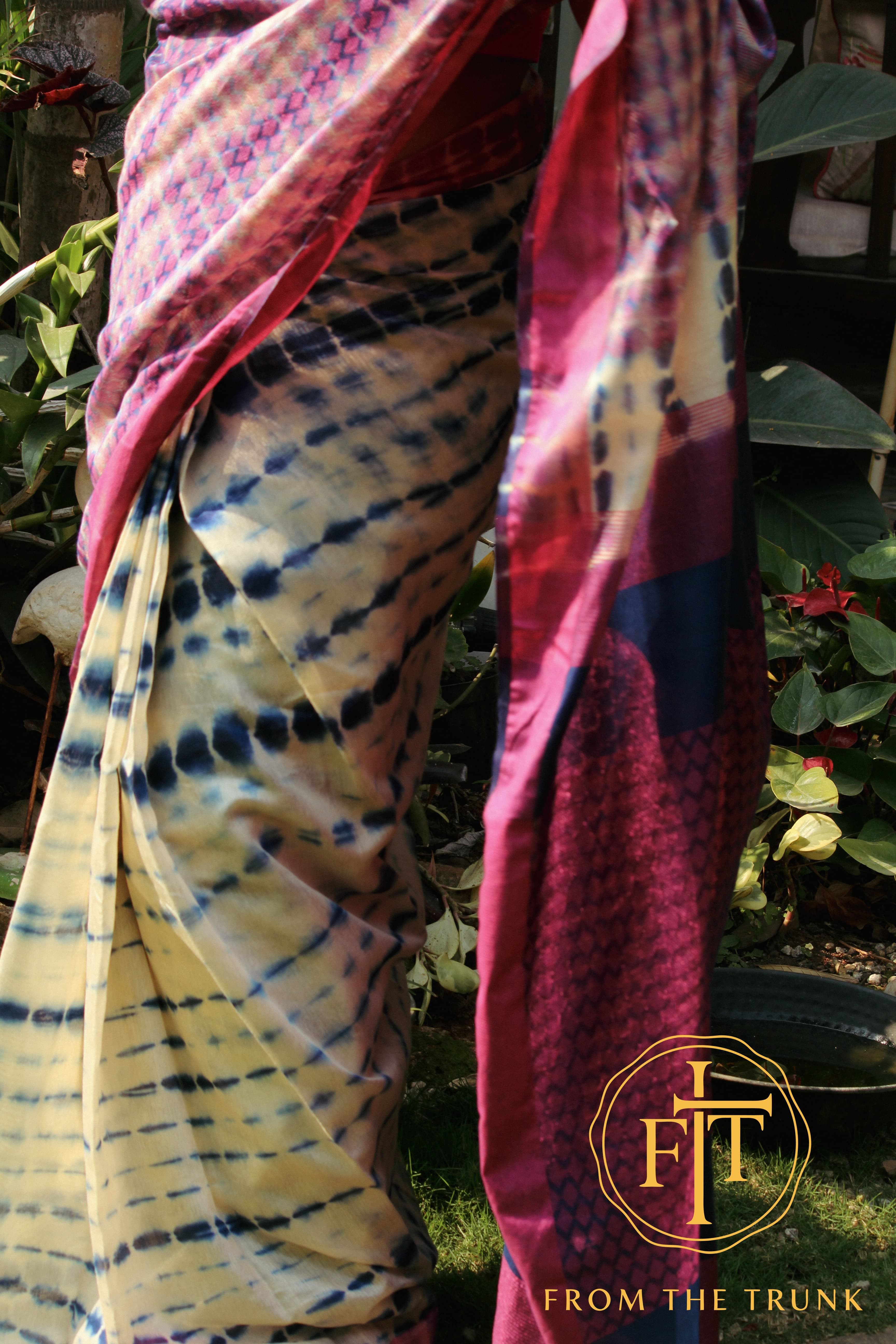 Indigo & Plum Tied Silk Saree